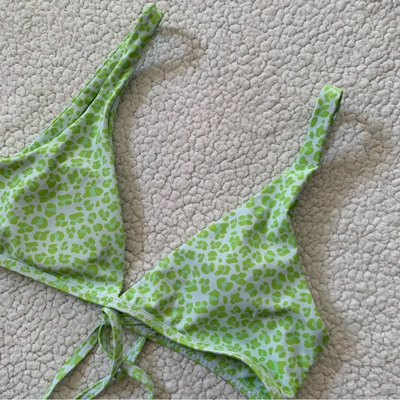Shein Animal Prints Green Swim Top - Picture 3 of 7